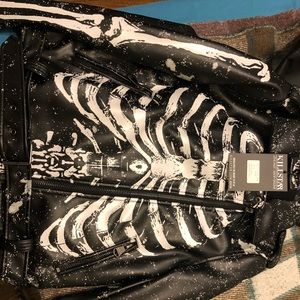 Killstar Morgue Gimme Bones Faux Leather Jacket